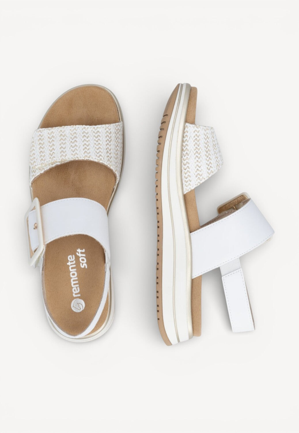 DAMES OPEN SCHOENEN-Wit combi kleur