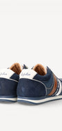 Heren veterschoenen-Blauw leer