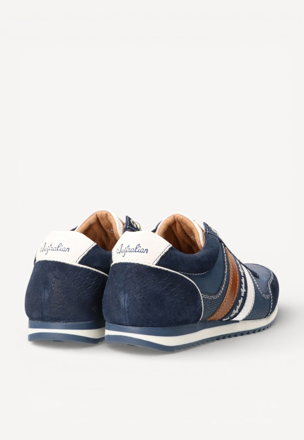 Heren veterschoenen-Blauw leer