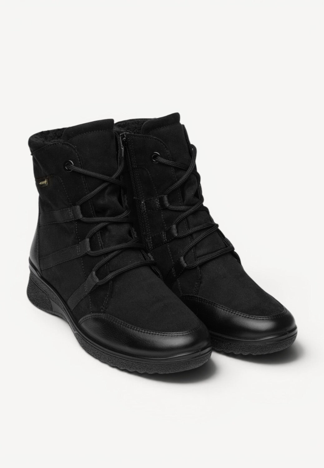 DAMES BOOTS+KORT LAARS-Zwart suède