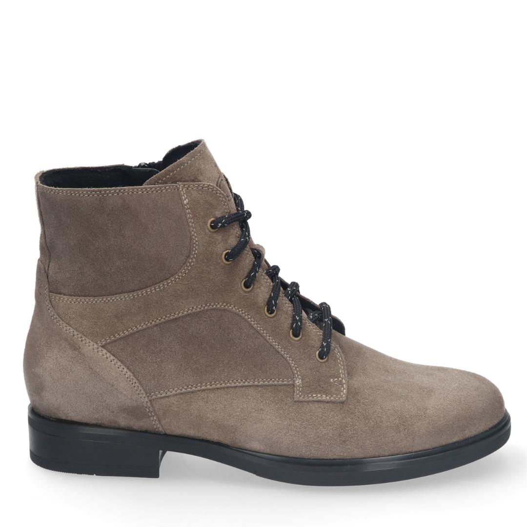DAMES BOOTS+KORT LAARS-Beige suède/nubuck