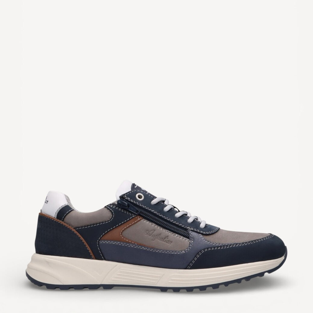 Heren veterschoenen-Blauw combi kleur
