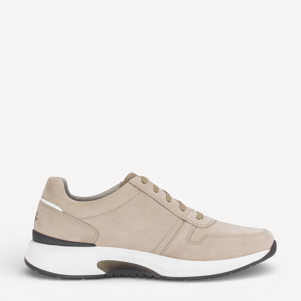 Heren veterschoenen-Beige suède/nubuck