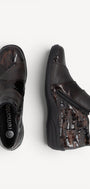 DAMES BOOTS+KORT LAARS-Bruin leer