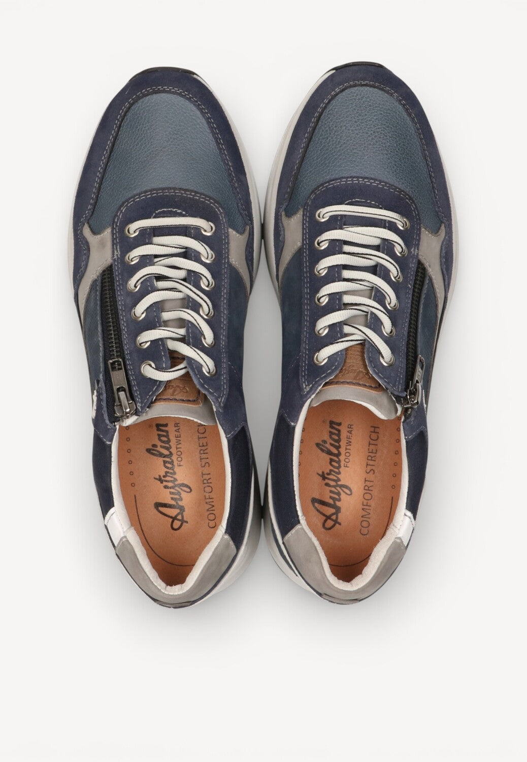 Heren veterschoenen-Blauw combi kleur