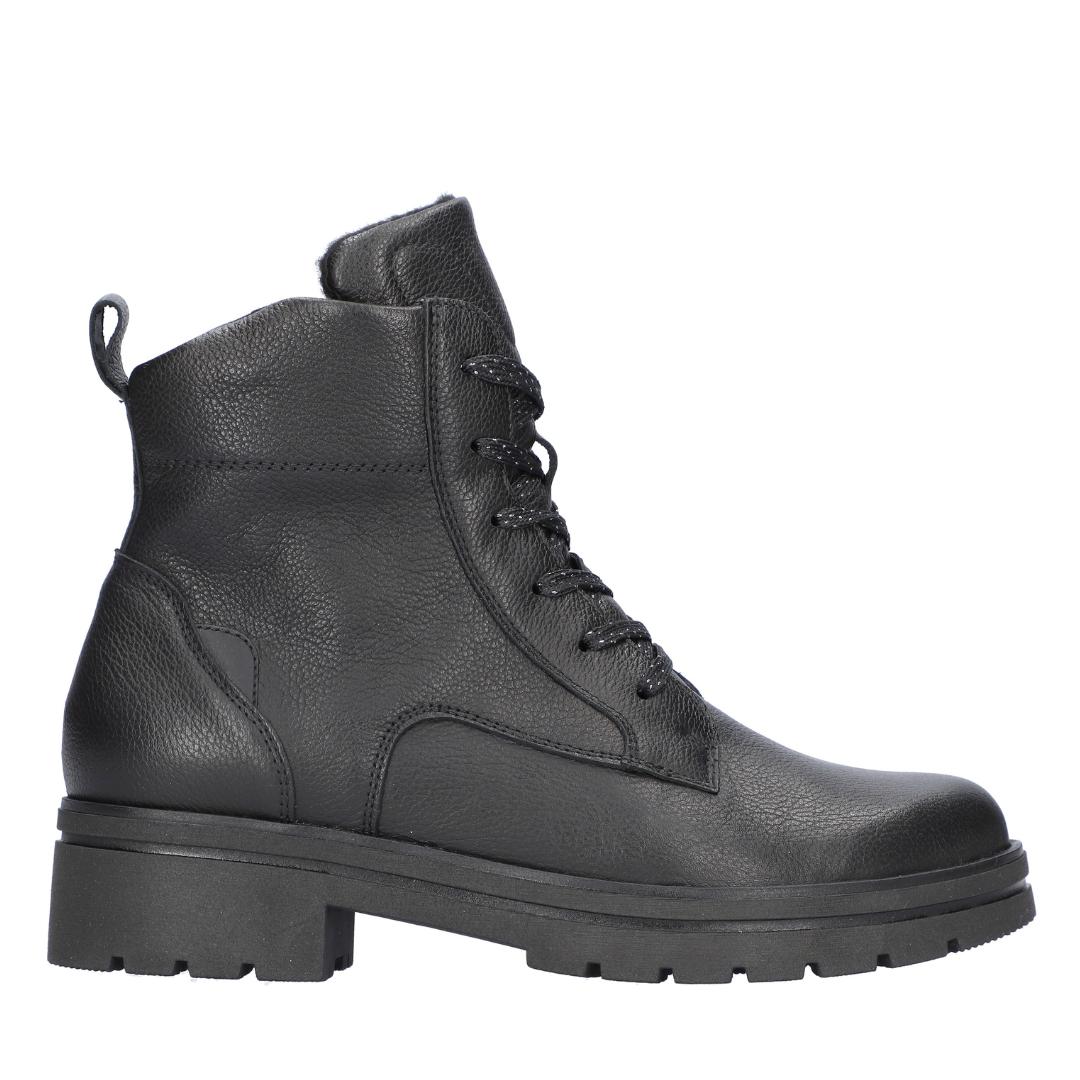 DAMES BOOTS+KORT LAARS-Zwart leer