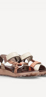 DAMES OPEN SCHOENEN-Bruin combi kleur