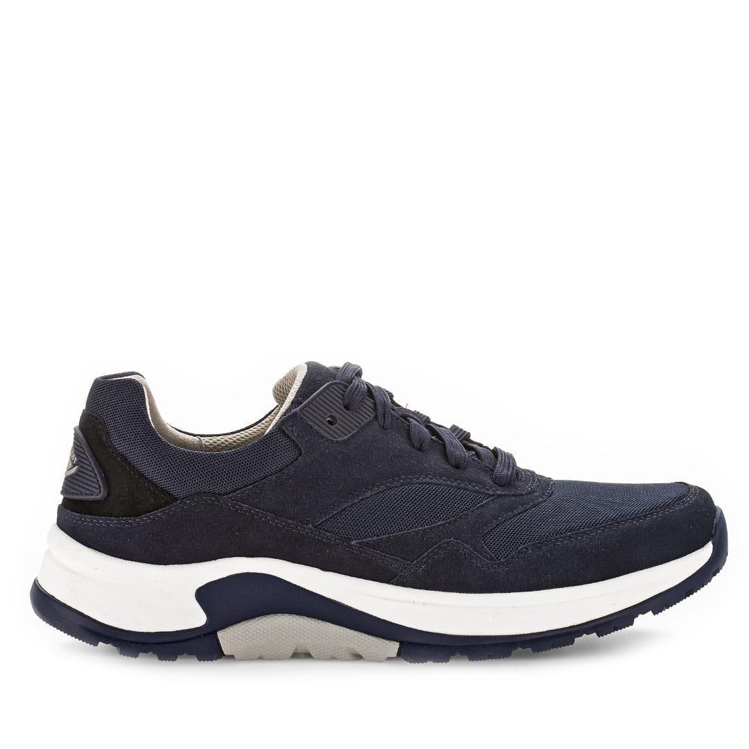 Heren veterschoenen-Blauw suède/nubuck