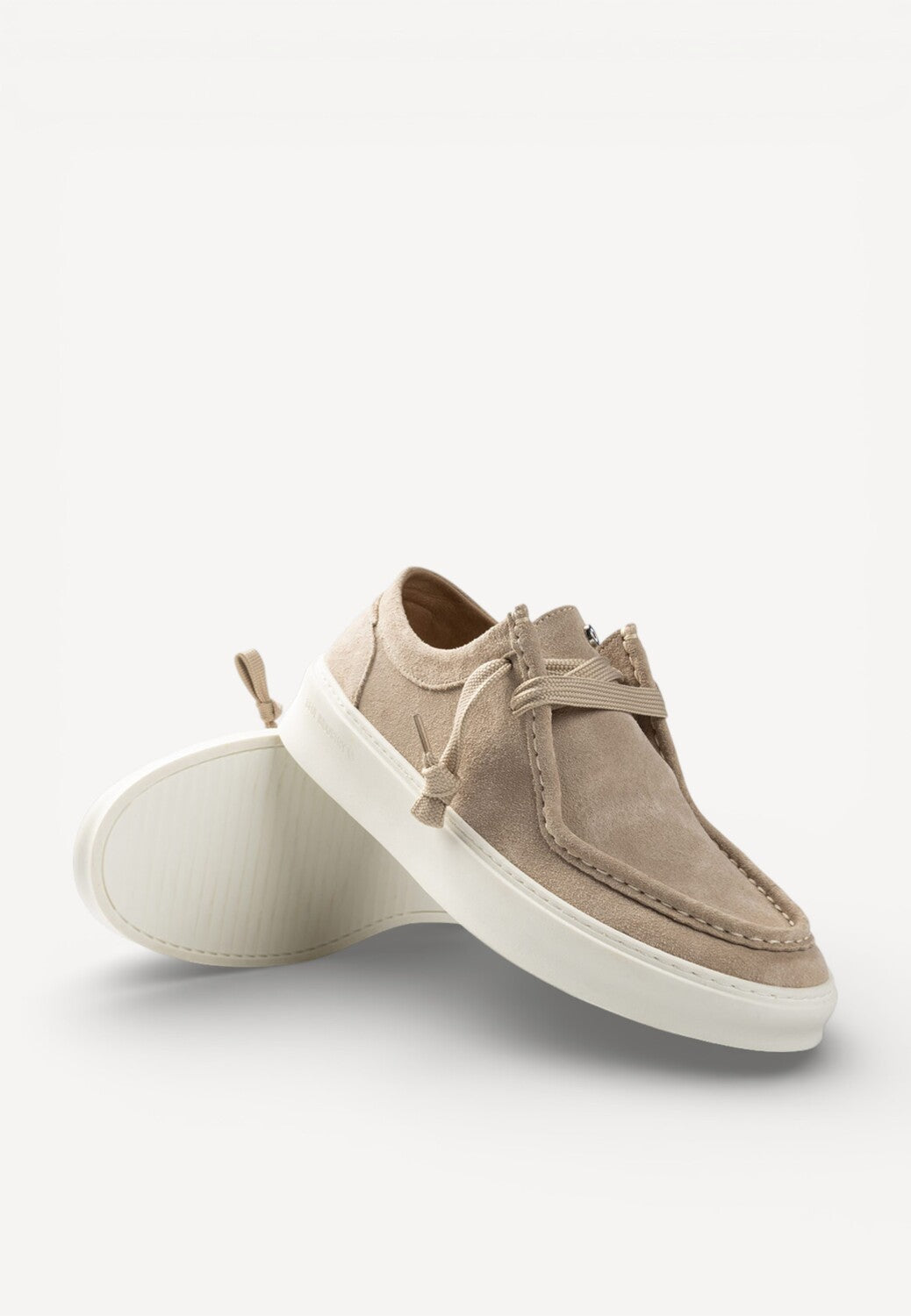 Heren veterschoenen-Beige suède/nubuck