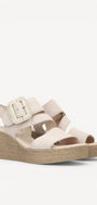 DAMES OPEN SCHOENEN-Beige suède/nubuck