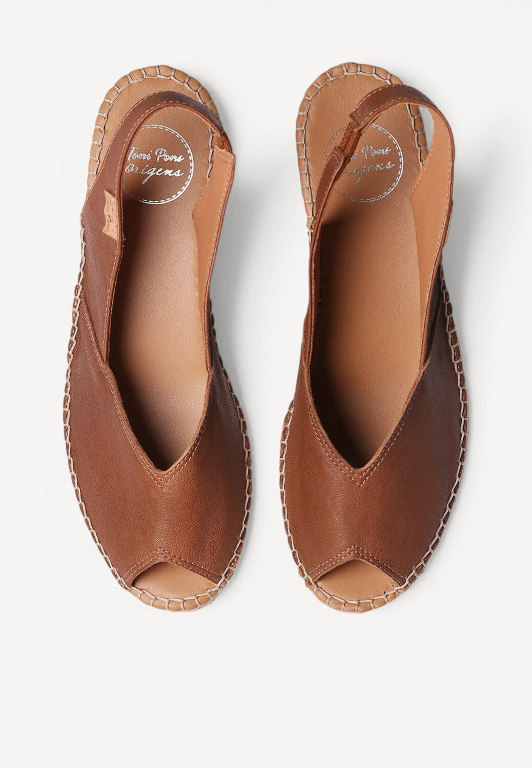 DAMES OPEN SCHOENEN-Bruin leer