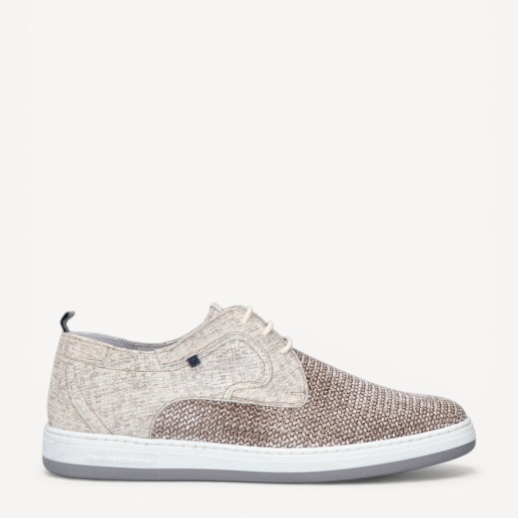 Heren veterschoenen-Beige combi kleur