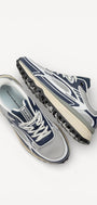 Heren veterschoenen-Blauw combi kleur