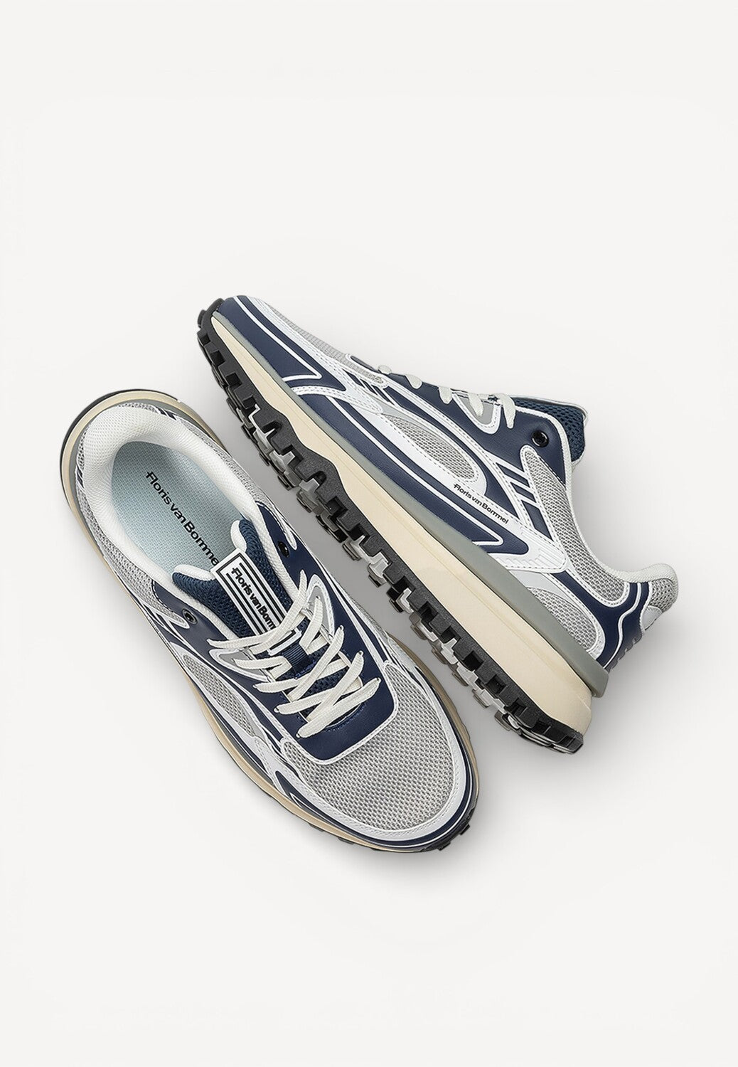 Heren veterschoenen-Blauw combi kleur