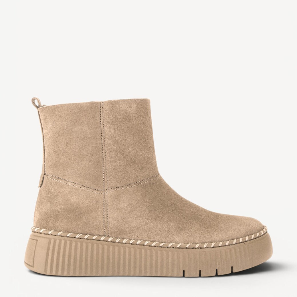 DAMES BOOTS+KORT LAARS-Beige suède/nubuck