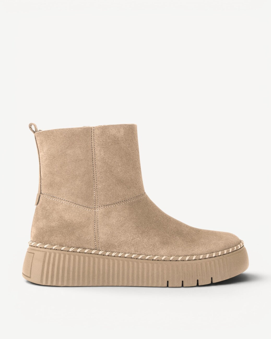 DAMES BOOTS+KORT LAARS-Beige suède/nubuck