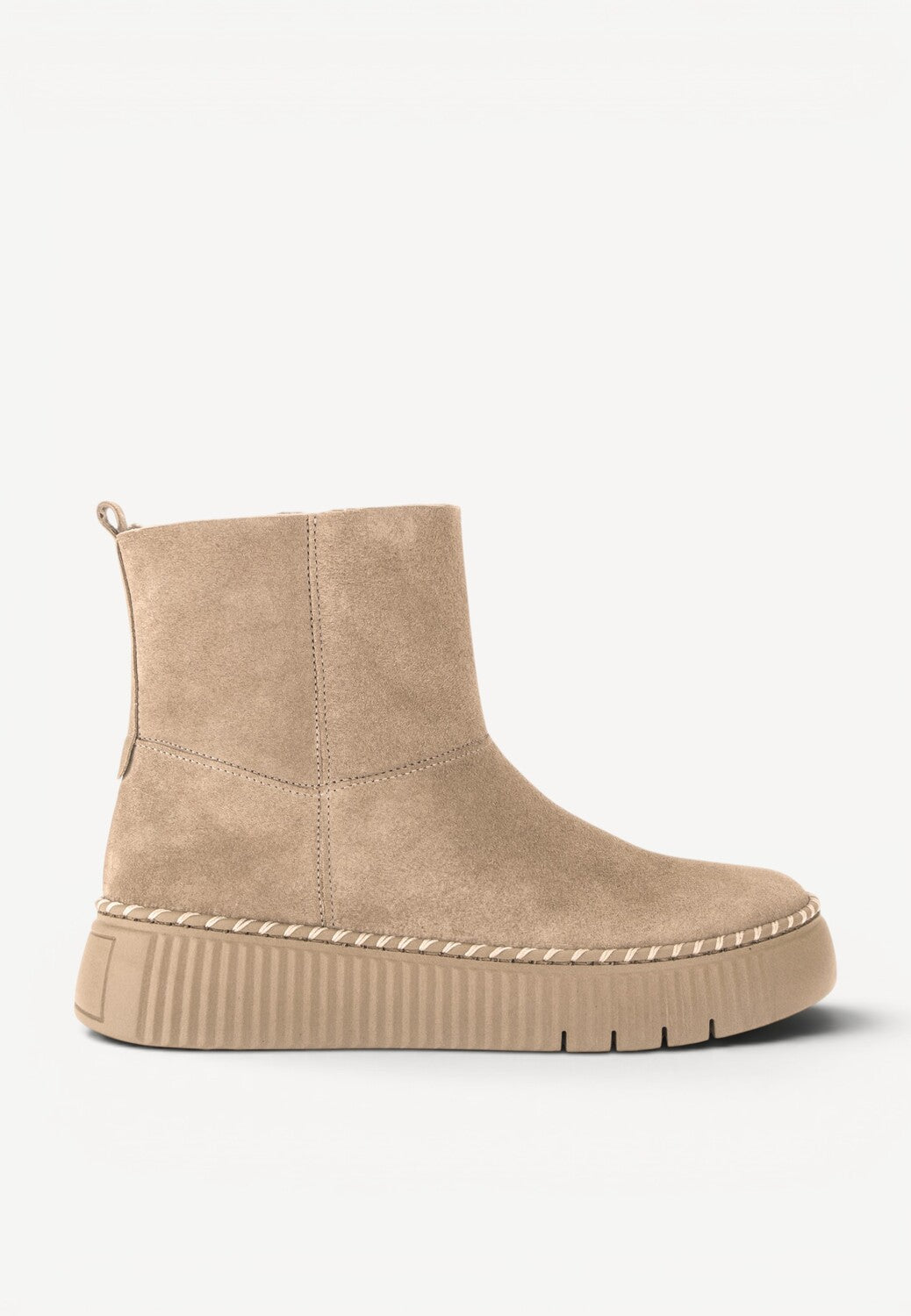 DAMES BOOTS+KORT LAARS-Beige suède/nubuck