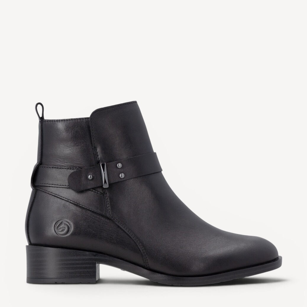 DAMES BOOTS+KORT LAARS-Zwart leer