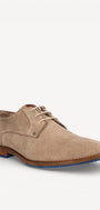 Heren veterschoenen-Beige suède/nubuck