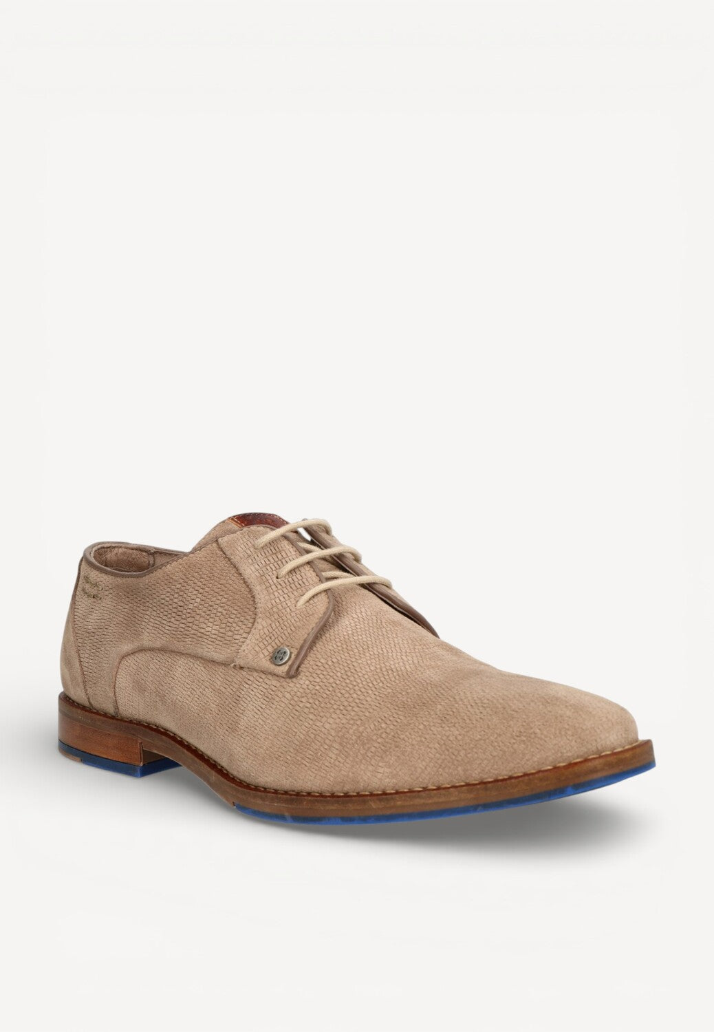 Heren veterschoenen-Beige suède/nubuck