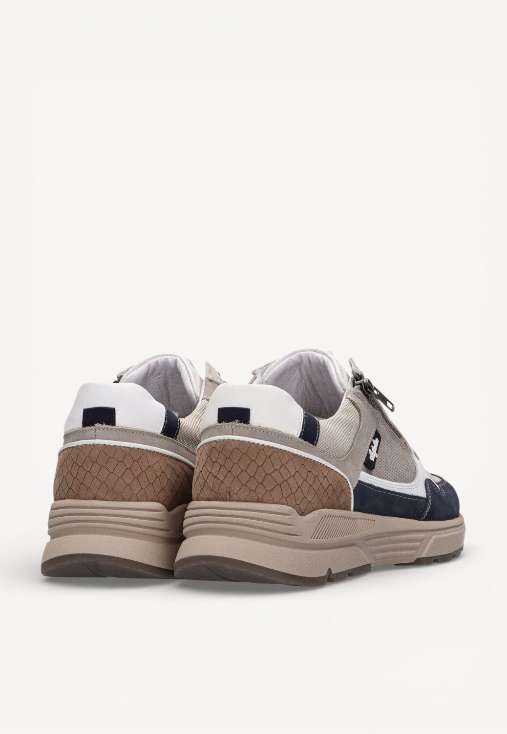 Heren veterschoenen-Blauw combi kleur