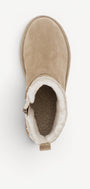 DAMES BOOTS+KORT LAARS-Beige suède/nubuck