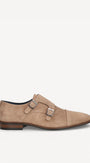 Heren veterschoenen-Beige suède/nubuck