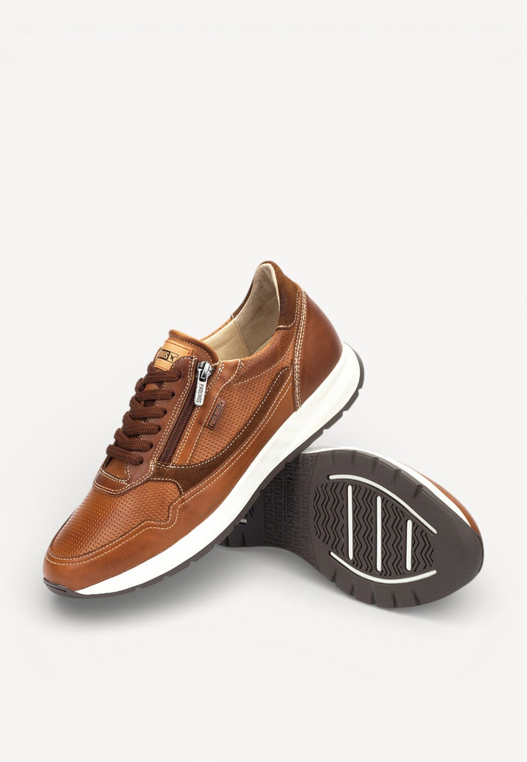 Heren veterschoenen-Bruin leer