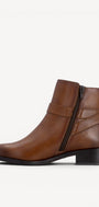 DAMES BOOTS+KORT LAARS-Bruin leer