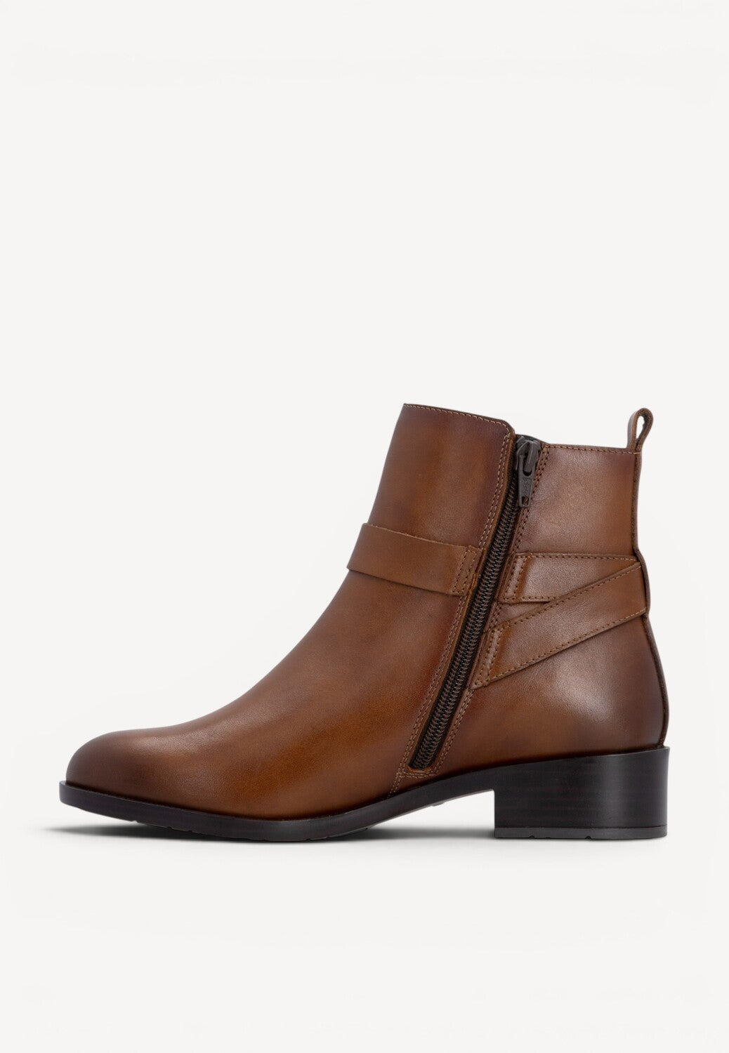 DAMES BOOTS+KORT LAARS-Bruin leer