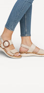 DAMES OPEN SCHOENEN-Beige suède/nubuck