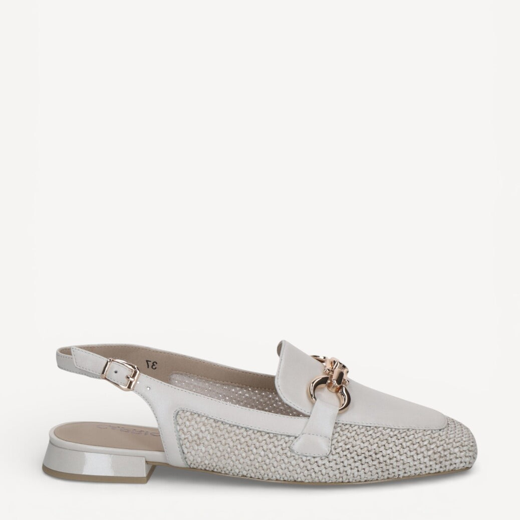 MUIL +SLINGBACK-Beige leer
