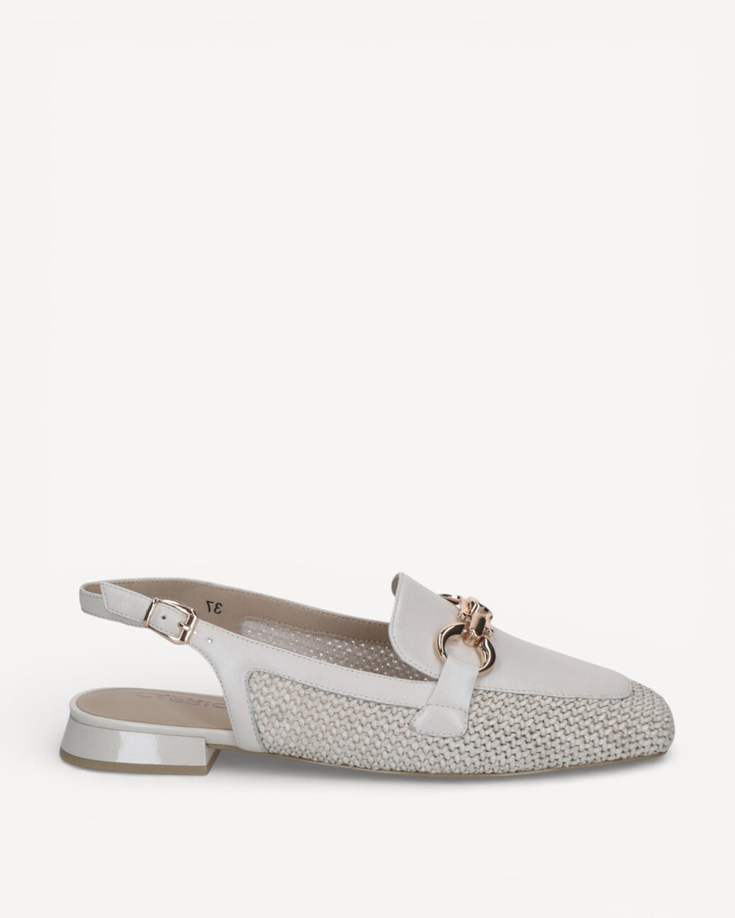MUIL +SLINGBACK-Beige leer