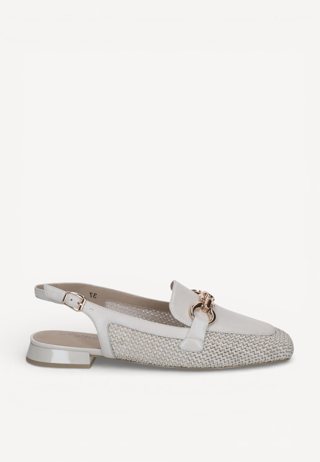 MUIL +SLINGBACK-Beige leer