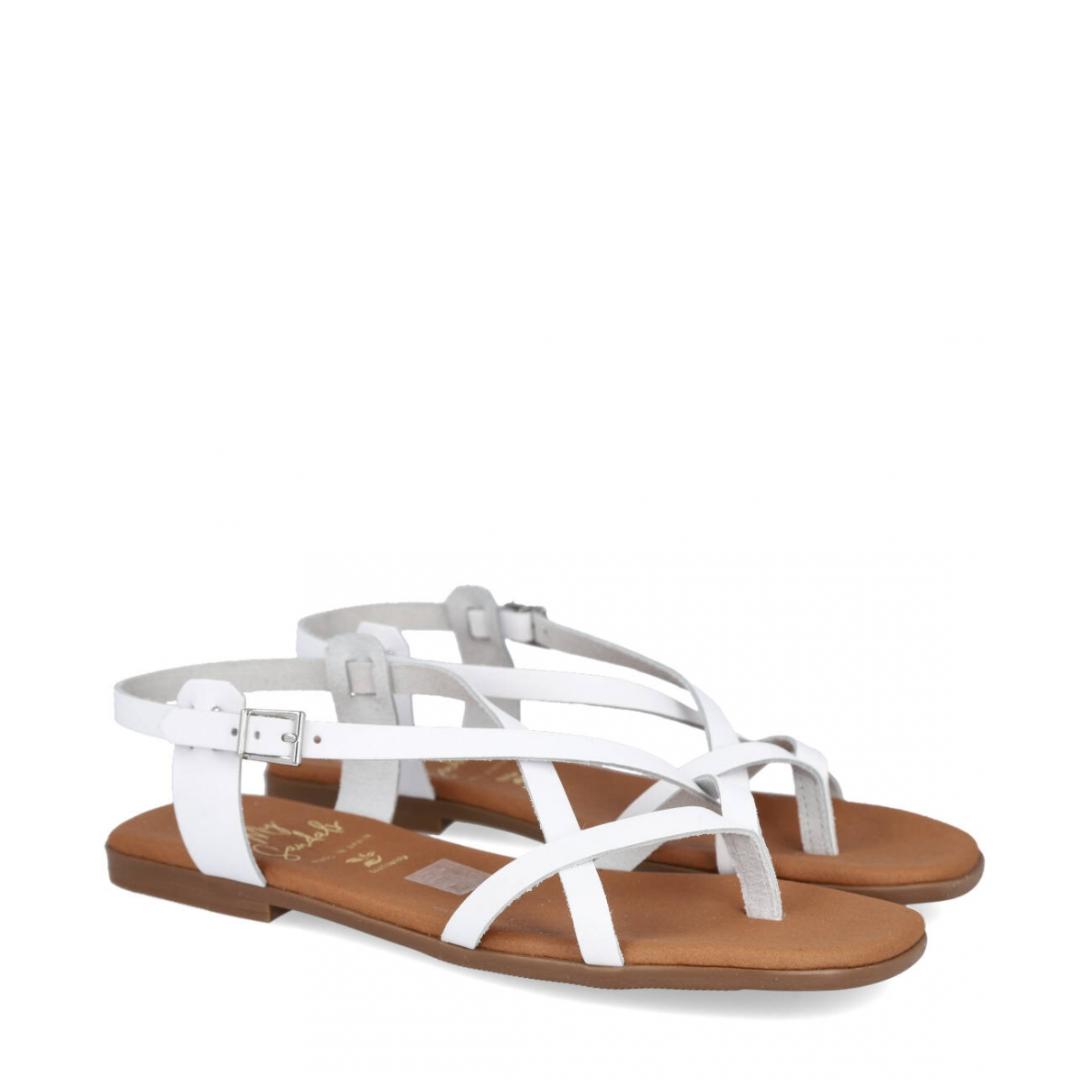 DAMES OPEN SCHOENEN-Wit leer