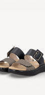 DAMES OPEN SCHOENEN-Zwart leer
