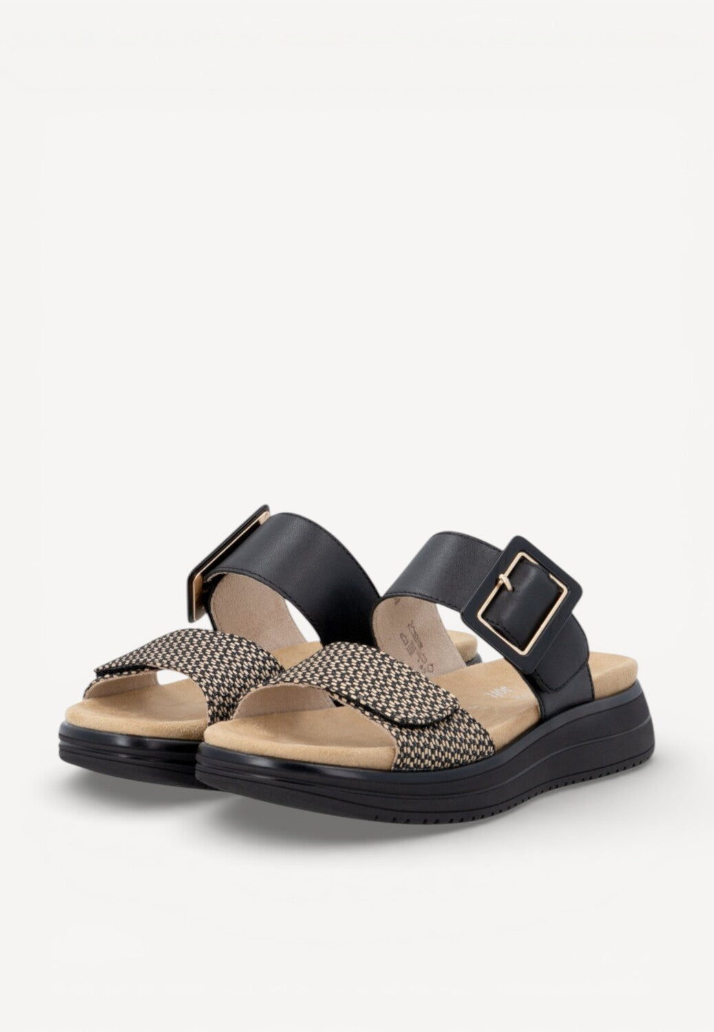 DAMES OPEN SCHOENEN-Zwart leer