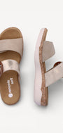 DAMES OPEN SCHOENEN-Beige suède/nubuck