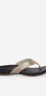 DAMES OPEN SCHOENEN-Goud leer