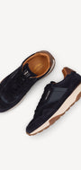 Heren veterschoenen-Blauw suède/nubuck