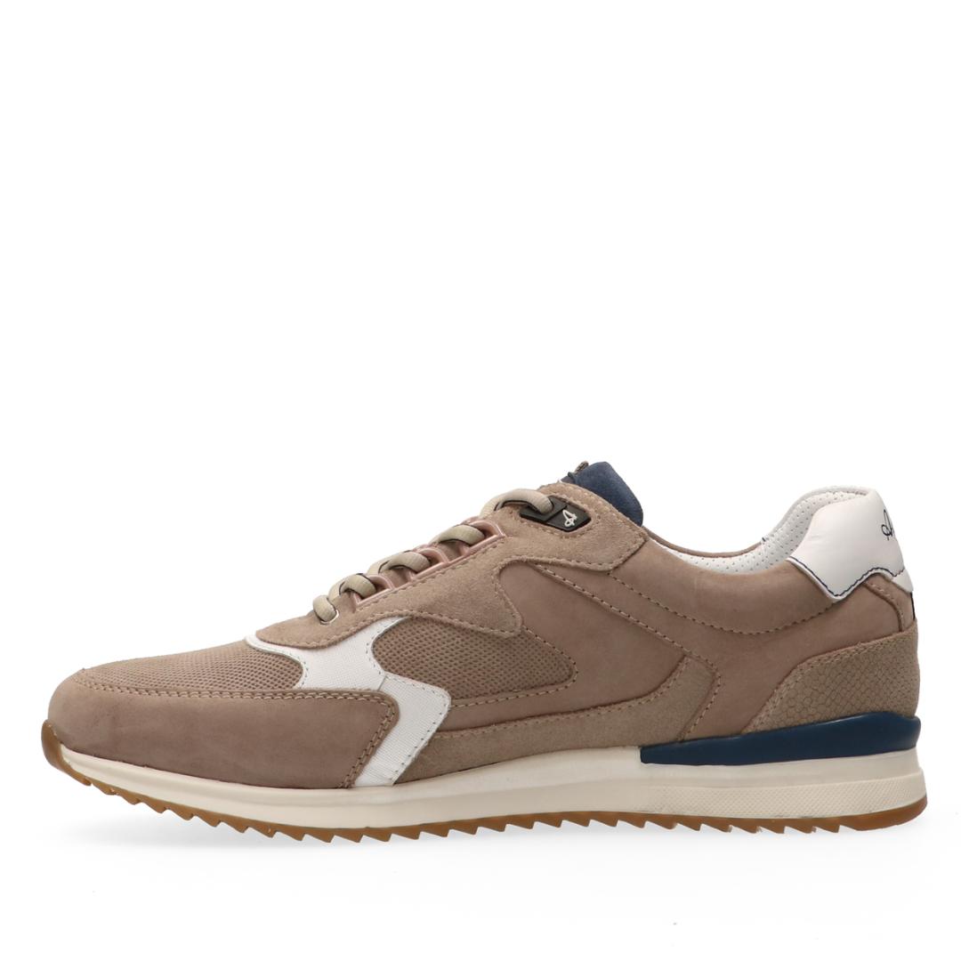 Heren veterschoenen-Beige suède/nubuck