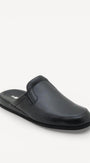 Heren muil pantoffels-Zwart leer