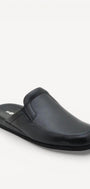 Heren muil pantoffels-Zwart leer