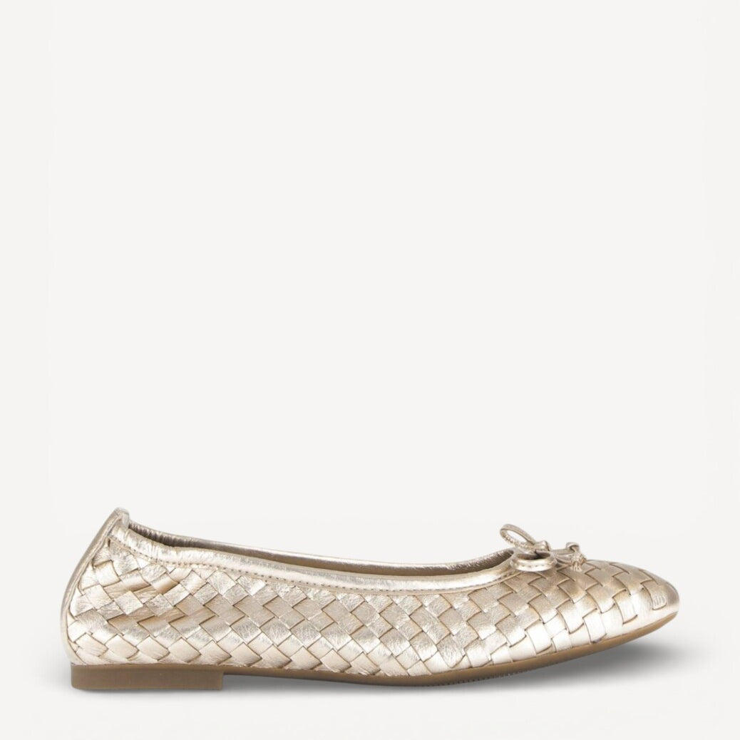 BALLERINAS + PUMPS-Goud leer