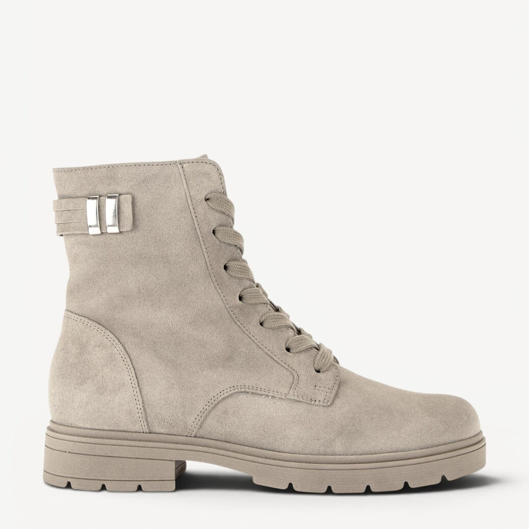 DAMES BOOTS+KORT LAARS-Beige suède/nubuck