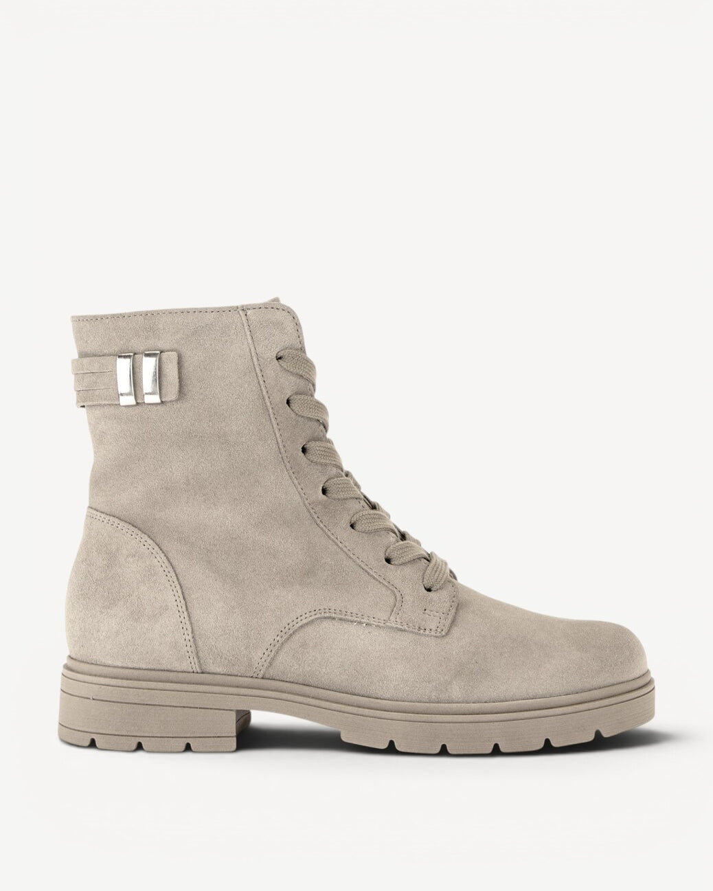 DAMES BOOTS+KORT LAARS-Beige suède/nubuck