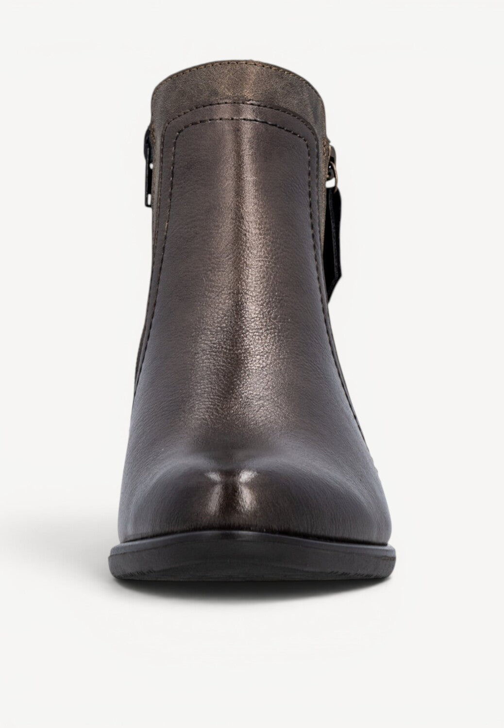 DAMES BOOTS+KORT LAARS-Brons leer