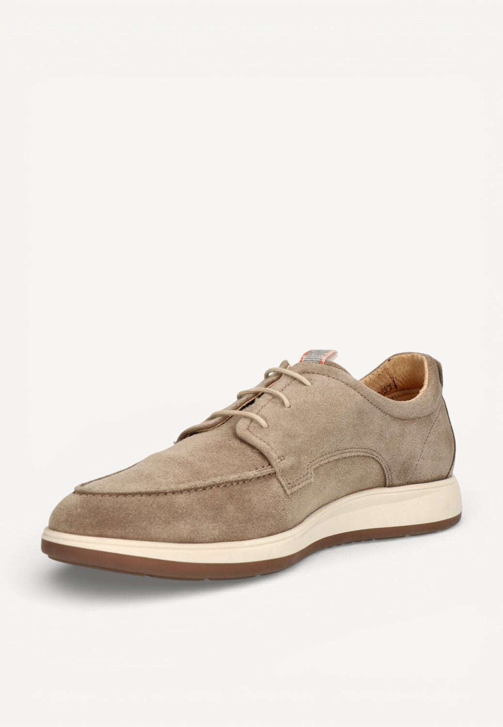 Heren veterschoenen-Beige suède/nubuck