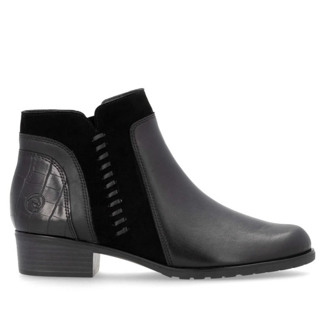 DAMES BOOTS+KORT LAARS-Zwart leer