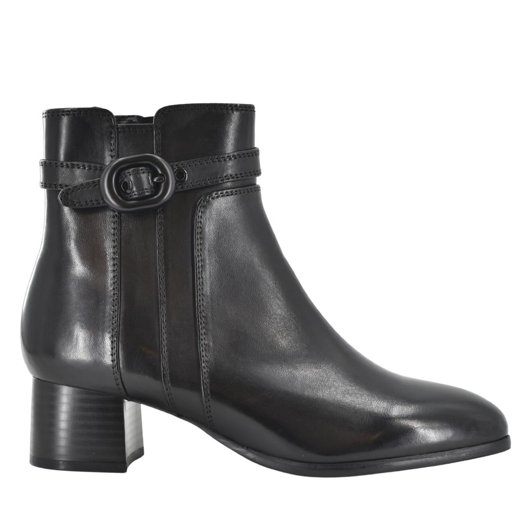 DAMES BOOTS+KORT LAARS-Zwart leer